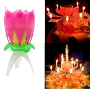 Cake Musical Birthday  Lotus Flower  Candle